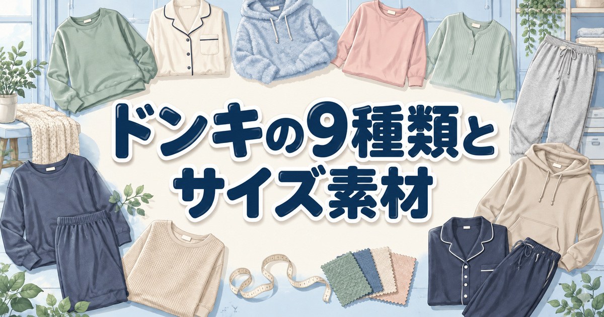 ドンキのリカバリーウェアは9種類：サイズと素材を公式で確認