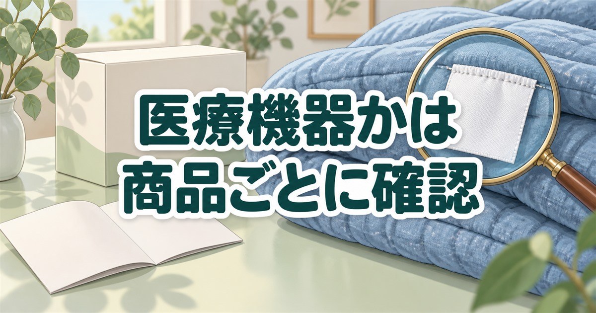 リカバリーウェアのブランケットが医療機器に該当するか商品ごとに確認