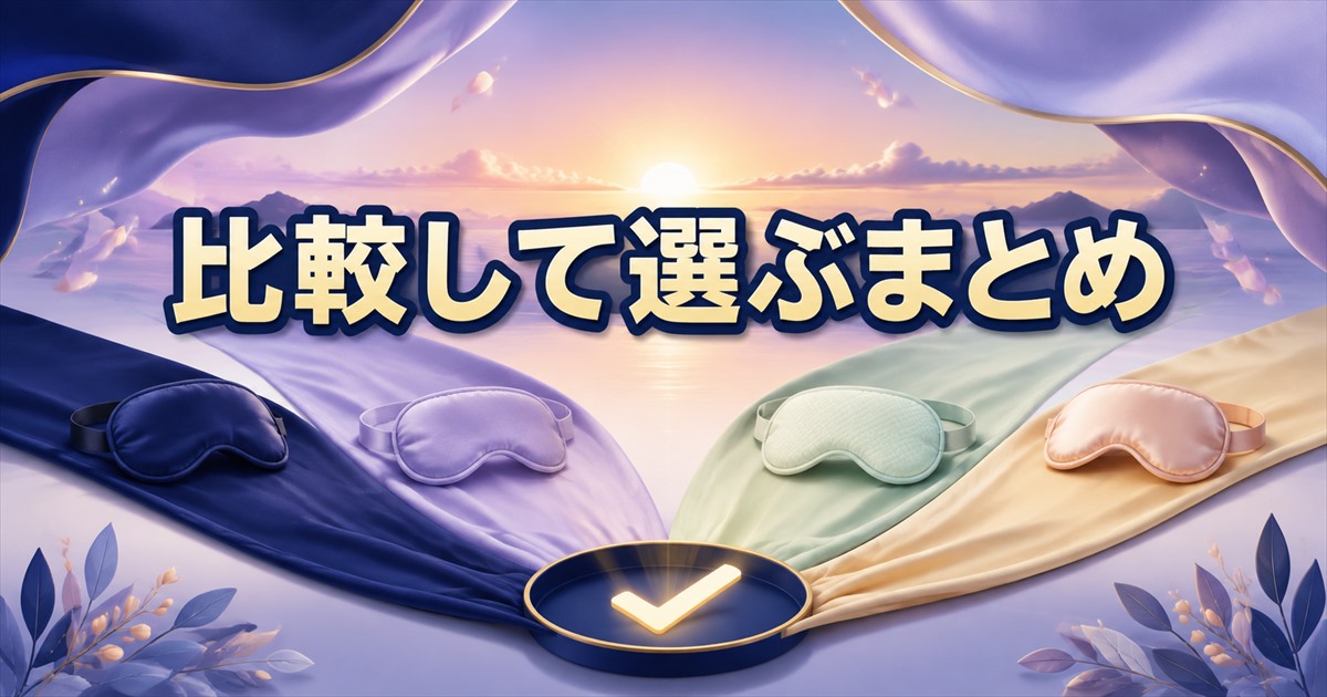 リカバリーウェアのアイマスクを比較して選ぶポイントのまとめ