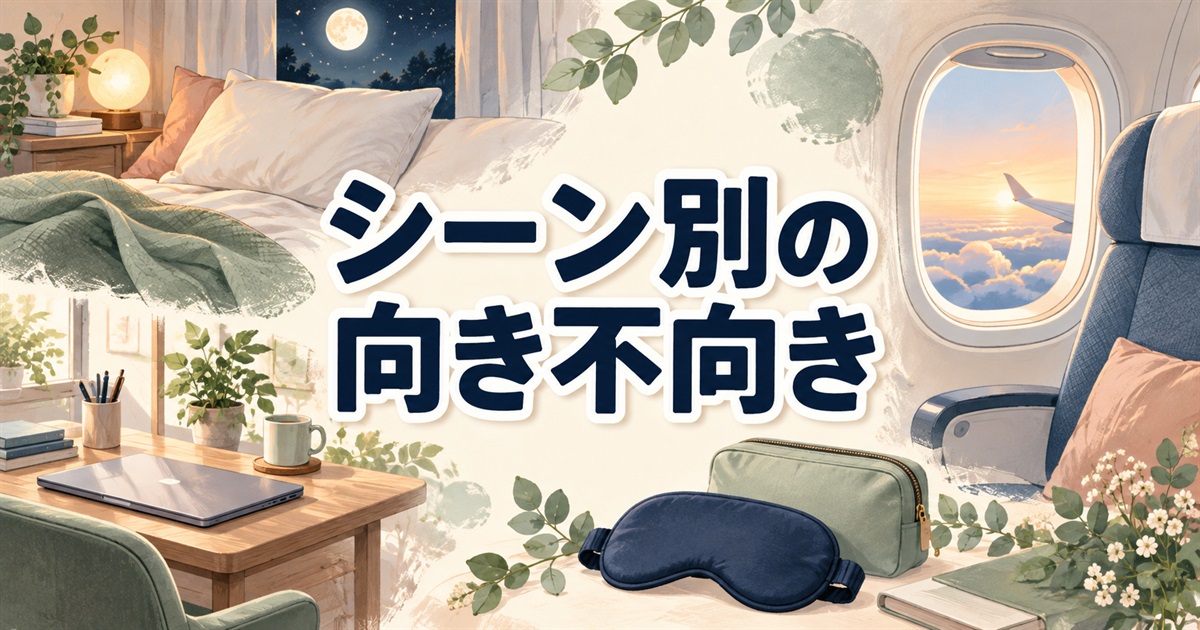バクネのアイマスクの口コミをもとに考える、自宅・移動中・休憩時の向き不向き