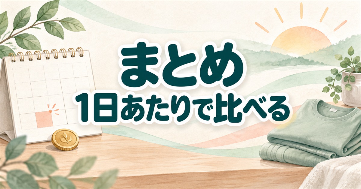リカバリーウェアのコスパを1日あたりの費用で比べるまとめ