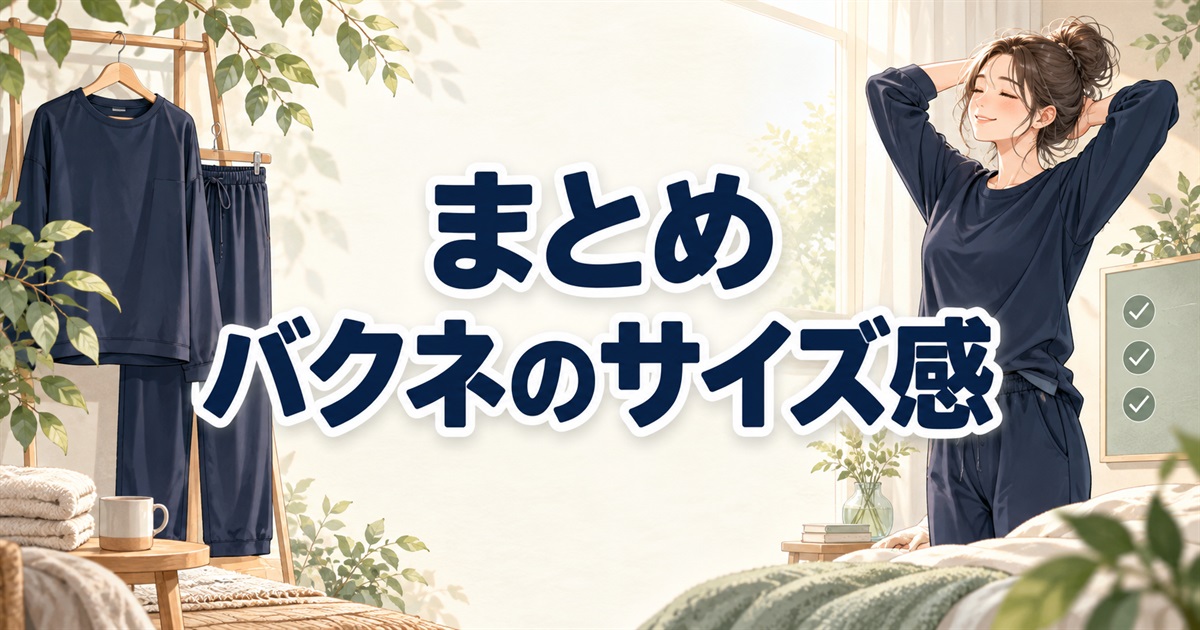 バクネのサイズ感と口コミを踏まえたサイズ選びのまとめ